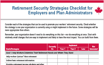 Retirement Security Checklist (Canada)